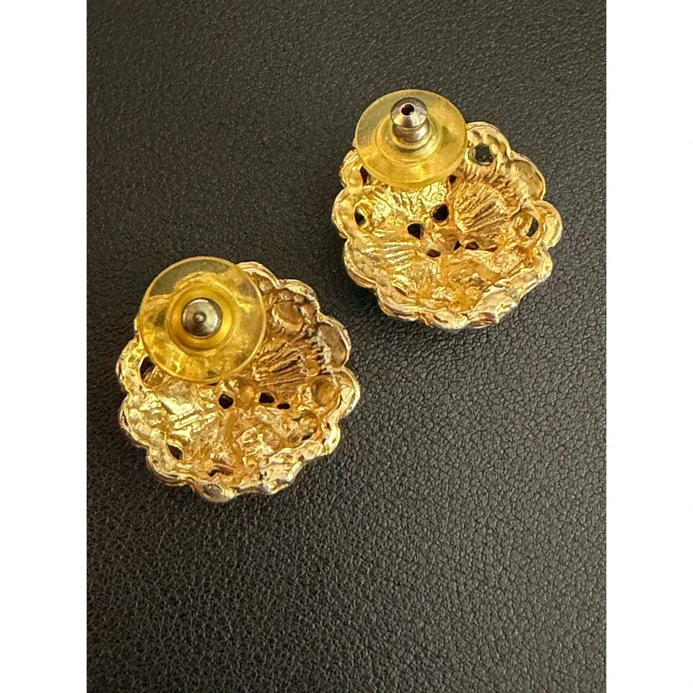 Vintage Earrings 80s Pop Glam Jewel Tone